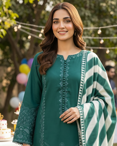 Designer Three Piece | Shahzadi | Premium Winter Cotton / Winter Khaddar