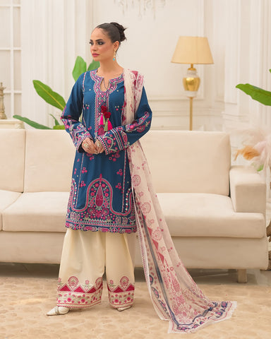 Designer Three Piece | Embroidered - Heer Ranjha | Premium Lawn