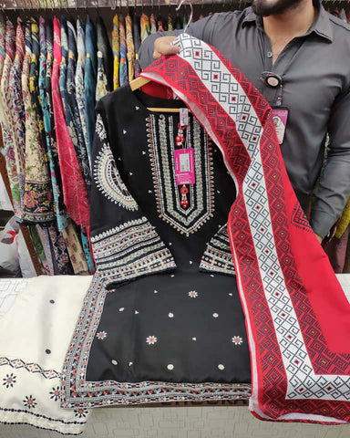 Designer Three Piece | Mohabbat | Winter Dhanak