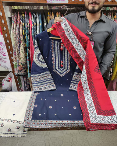 Designer Three Piece | Mohabbat | Winter Dhanak