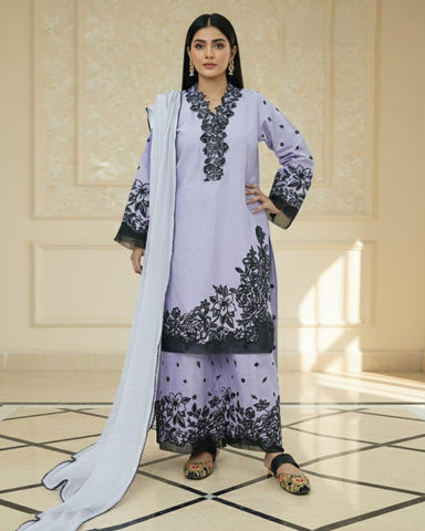 Designer Three Piece | Embroidered - Sumbal | Premium Khaddar