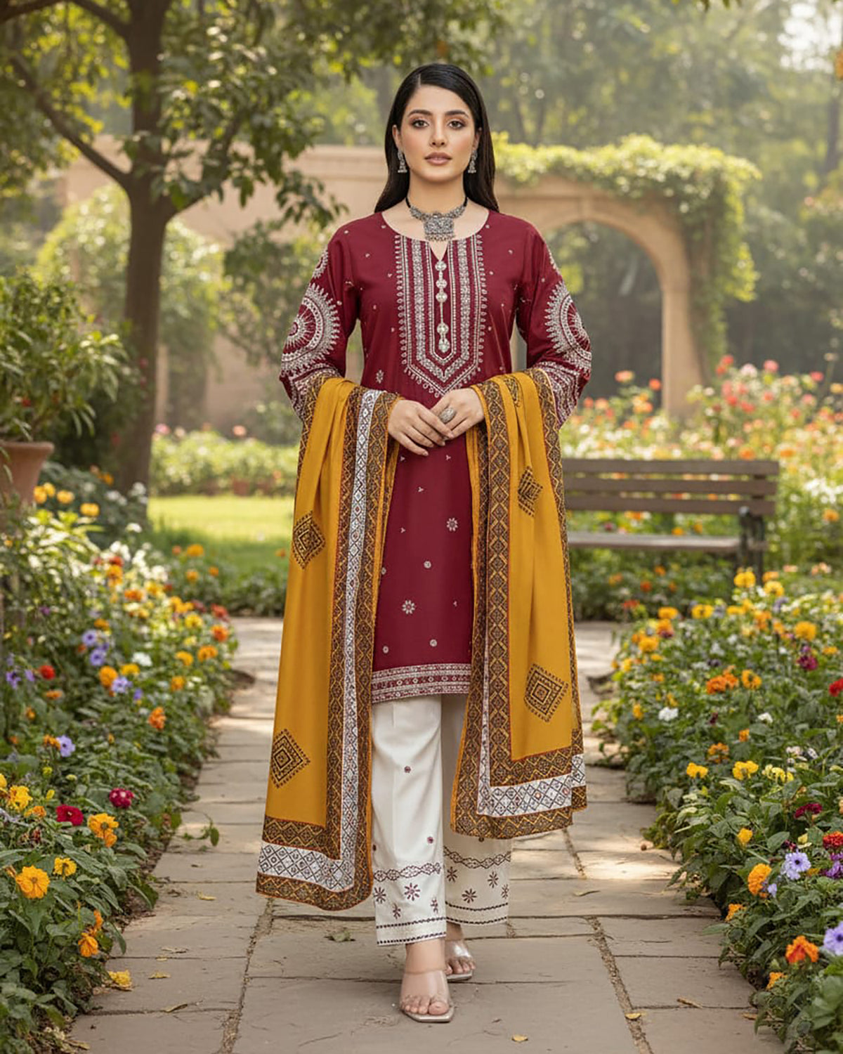 Designer Three Piece | Mohabbat | Winter Dhanak