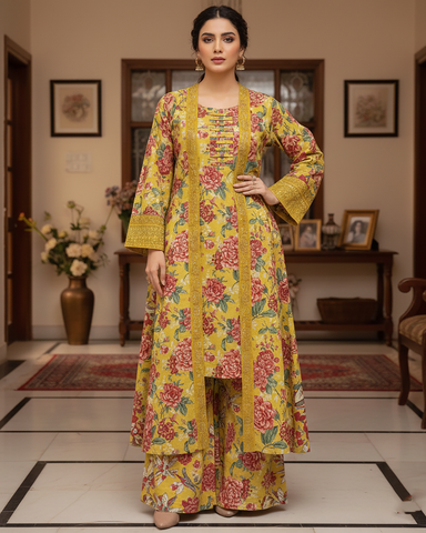 Designer Embroidered Gown/Inner | Premium Khaddar