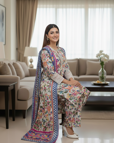 Designer Embroidered Gown/Inner | Premium Khaddar