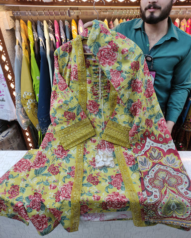 Designer Embroidered Gown/Inner | Premium Khaddar