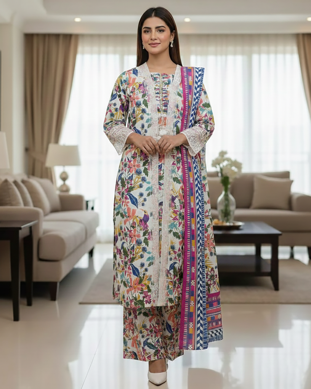 Designer Embroidered Gown/Inner | Premium Khaddar