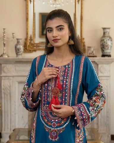 Designer Three Piece | Embroidered - Sawan | Premium Lawn Cotton