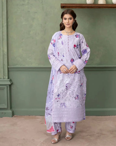 Designer Three Piece | Embroidered - Zarqash | Printed Premium Lawn